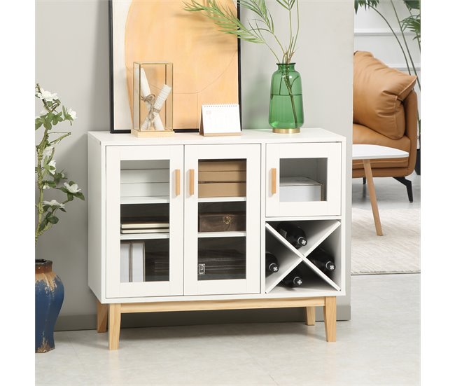 Aparador de Cocina Melamina de Madera, Madera de Pino HOMCOM Multicolor