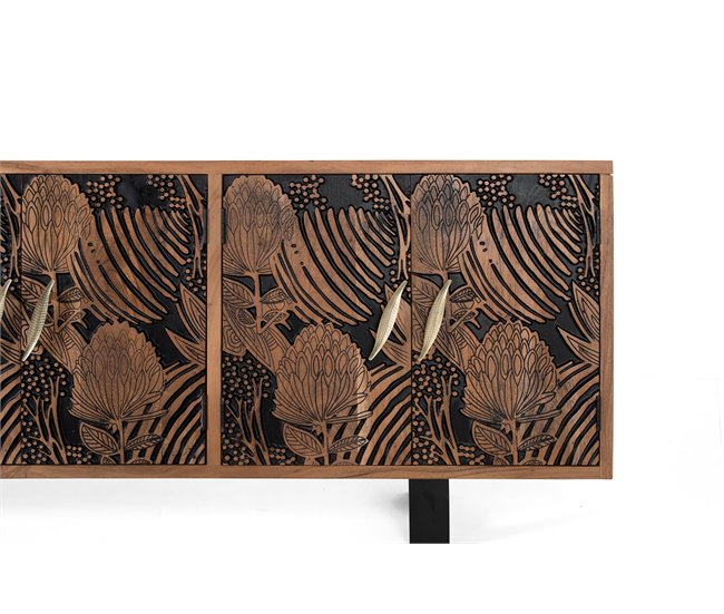 Aparador con  puertas de madera de acacia natural  .GINER Y COLOMER Marron
