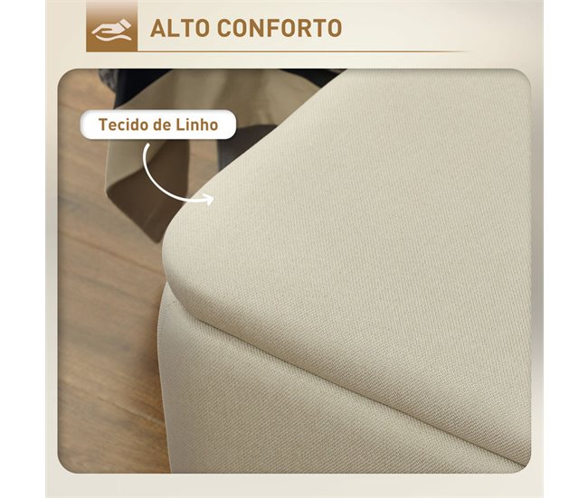 Banco de Almacenaje Poliéster, Espuma HOMCOM Crudo