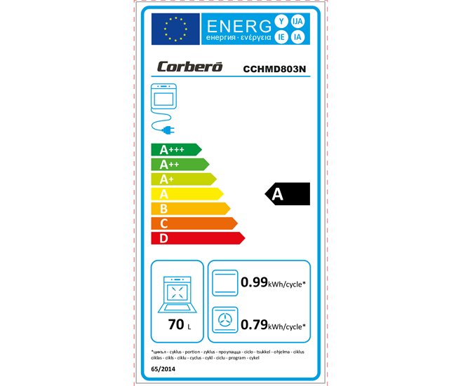 Horno multifunción hidrolítico CORBERÓ CCHMD803N Negro