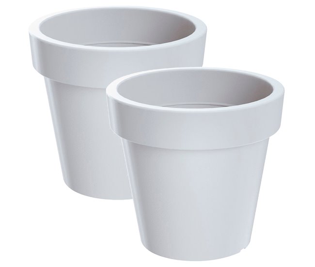 2x Maceta de plastico Lofly Blanco