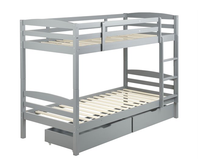 Beliani Litera con cajones Madera de pino REGAT 97x208 Gris