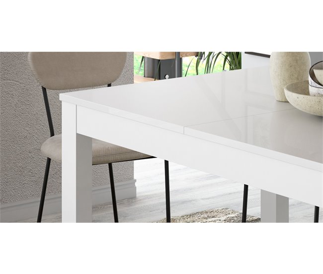 Mesa comedor extensible MONTREAL blanco Blanco Brillo