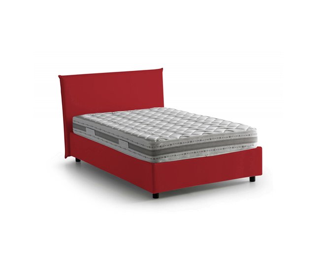 Cama plaza y media en tela Rojo