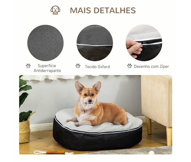 Cama para Perros Tela Oxford, Felpa y Algodón PP PawHut Multicolor