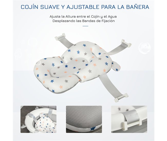 Bañera para Bebé Plegable PP, TPE HOMCOM Gris