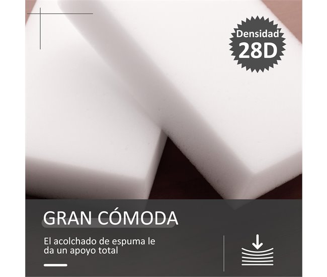 Reposapiés Otomano Giratorio PU, Espuma, Metal Galvanizado HOMCOM Gris