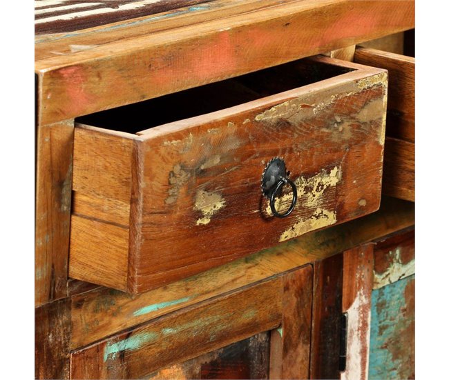 Aparador de madera reciclada maciza estilo vintage 4402181 Marron