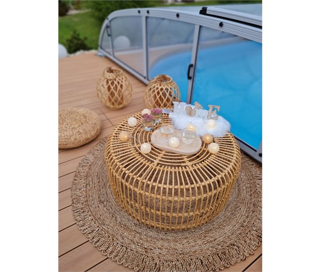 Beliani Mesa de centro LIMNI 84x84 Natural