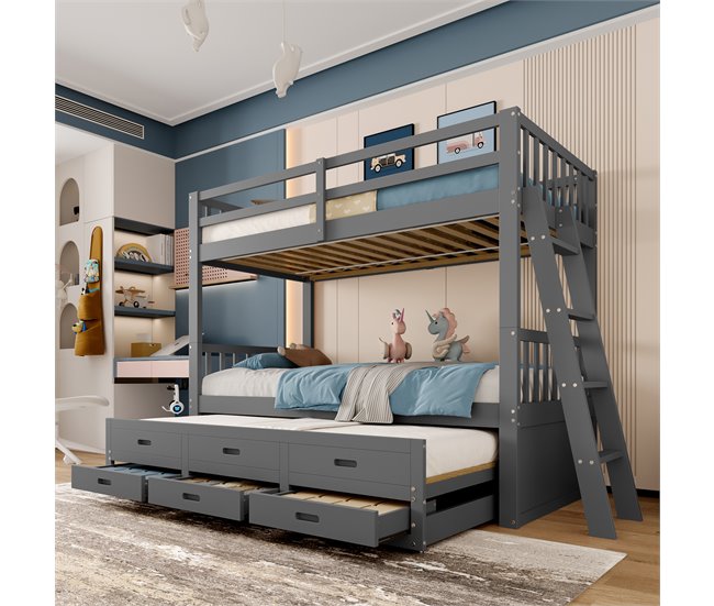 Cama litera 95x244 Gris