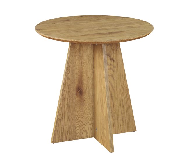 Mesa de centro fija redonda LINA Roble