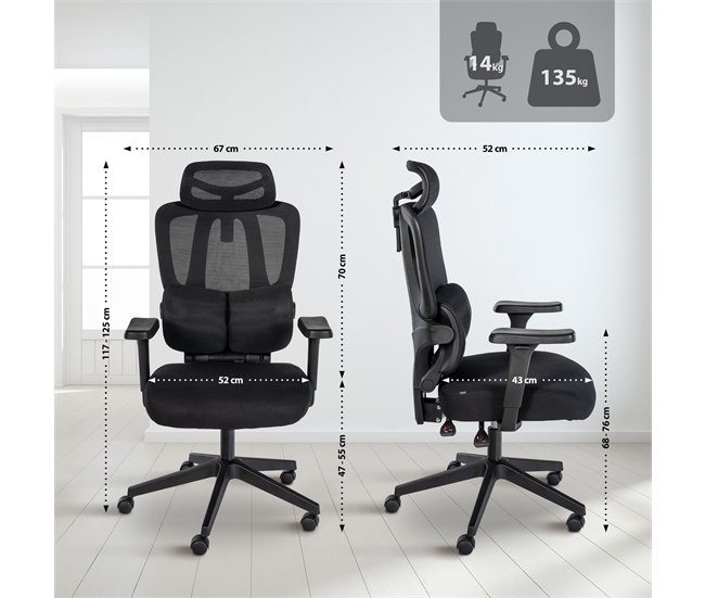 Silla de oficina - Altamont - Tela Negro