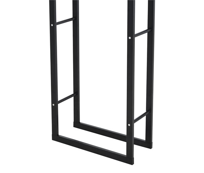 Soporte para Leña Metal HOMCOM, hogar - climatización Negro