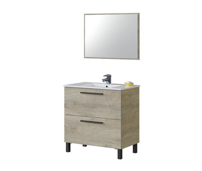 ARKITMOBEL Air Mueble 80 2C y Espejo Madera