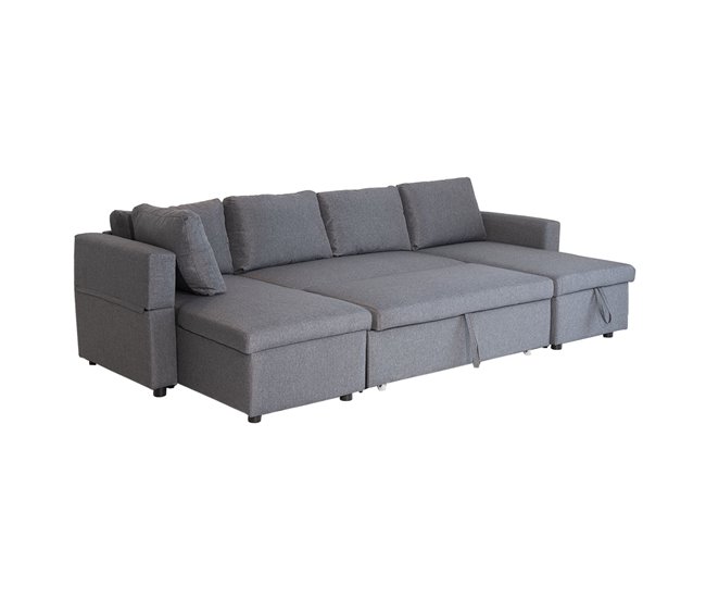 Sofá panorámico convertible SCOTT 4 plazas Gris