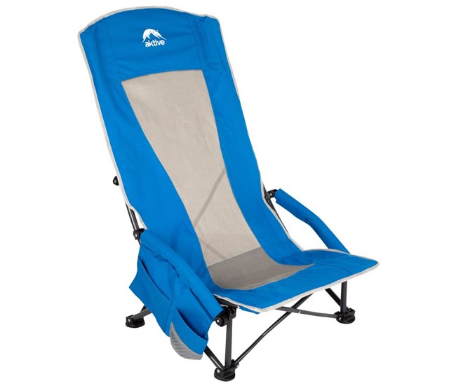 Aktive Silla plegable baja y transpirable Azul