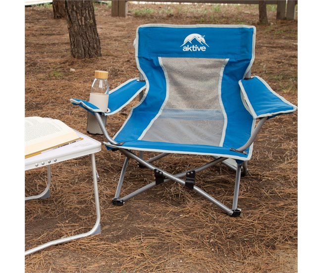 Aktive Silla de playa plegable Azul