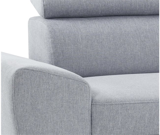Chaise longue WESLEY reversible 3 plazas gris claro Gris Claro