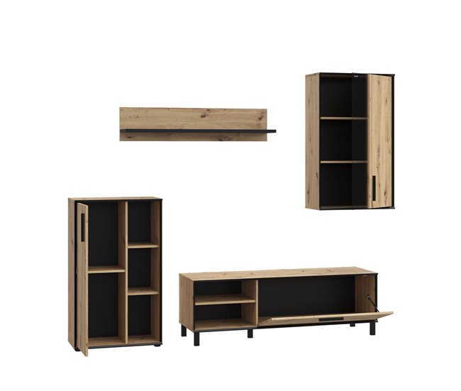 Mueble compacto de TV PORTOPINO 236 cm , roble Madera