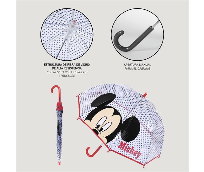 Set de Mochila Disney infantil Minnie 3D + Paraguas de Mickey Mouse Multicolor