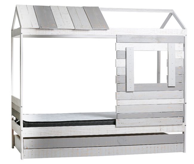 Cajón apto para utilizarlo como cama CABANA Blanco/ Gris