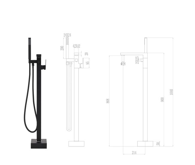 Grifo Para Bañera Negro