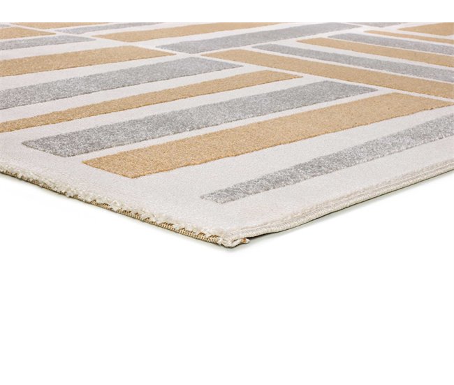 Alfombra geométrica con relieve FLORA - ATTICGO 160x230 Plateado