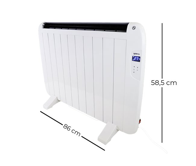 YOEVU - Emisor térmico de aluminio 1500W Control a distancia Blanco
