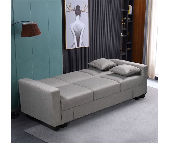 Sofa Cama Keyla con Arcon Gris