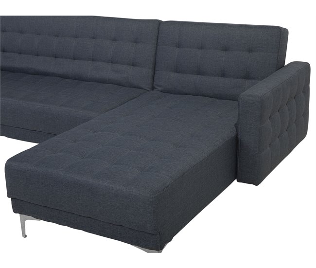 Beliani Sofá modular Poliéster ABERDEEN Gris Oscuro