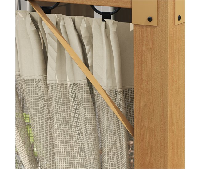 Pérgola de Jardín Aluminio, Poliéster Outsunny Marron