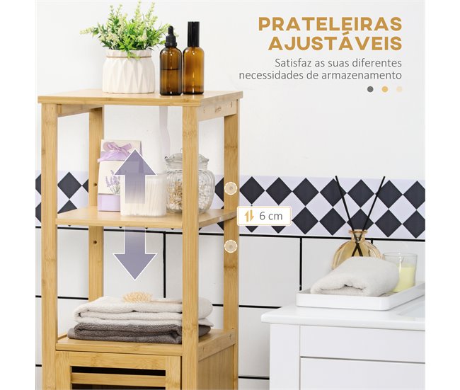 Armario de Baño Bambú kleankin, hogar - muebles de dormitorio Marron