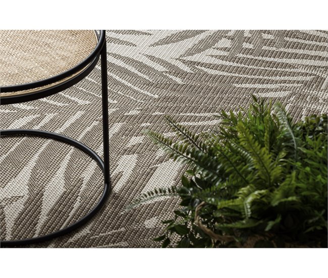 Alfombra de cuerda sisal FLOORLUX 20504 Hojas Selva 60x110 Beige