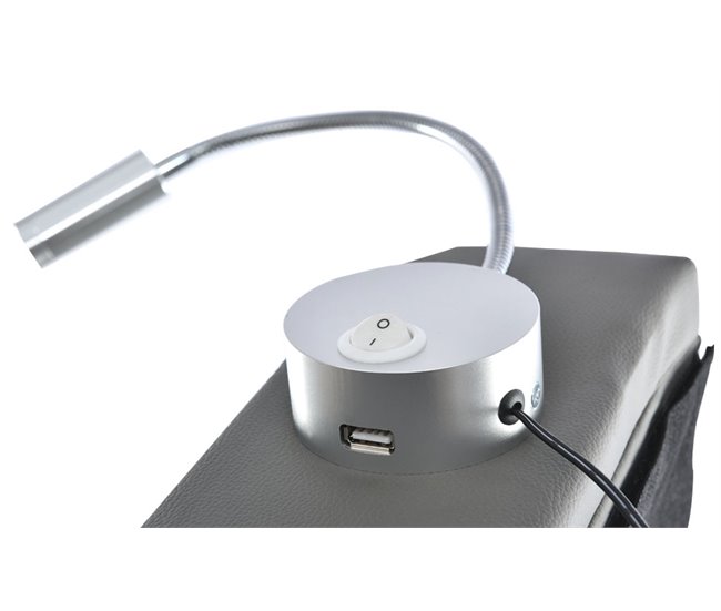 Cama de matrimonio de pu con almacenaje 165x206 Gris