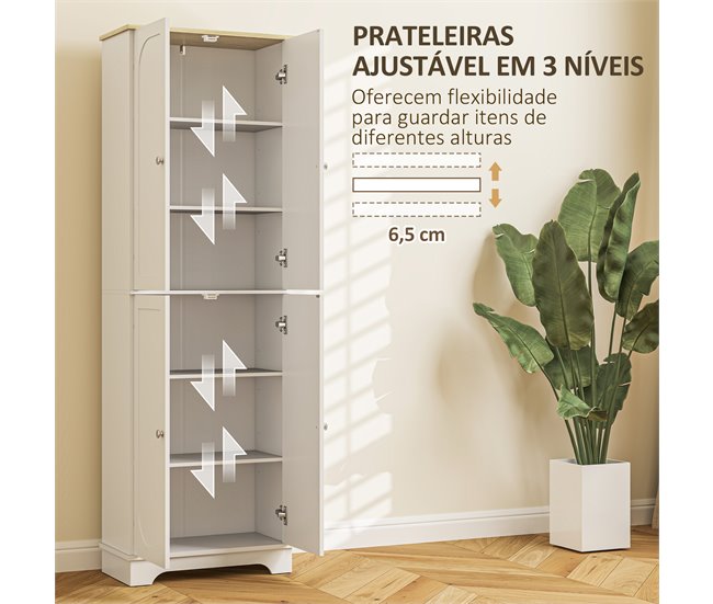 Alacena de Cocina Melamina de Madera, MDF HOMCOM, hogar - cocina Blanco