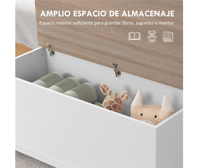 Baúl de Almacenaje Melamina de Madera HOMCOM Marron