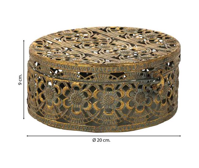 Caja Joyero de metal Dorado