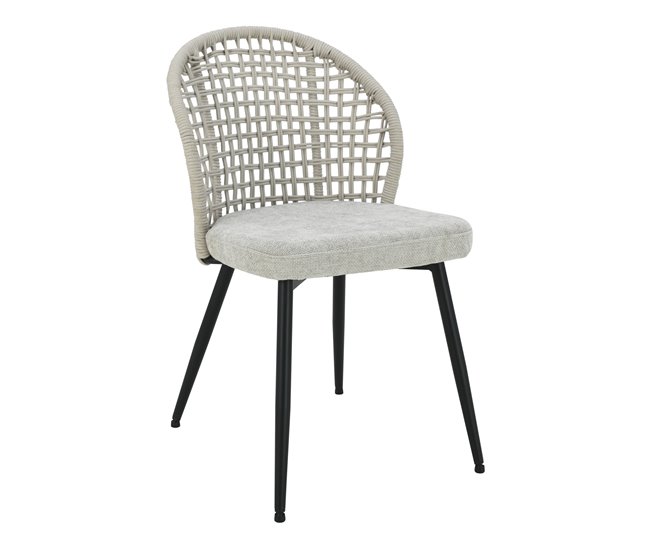 Silla tapizada en tela gris SUKI Gris