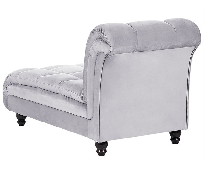 Beliani Chaise longue Terciopelo LORMONT Gris Claro