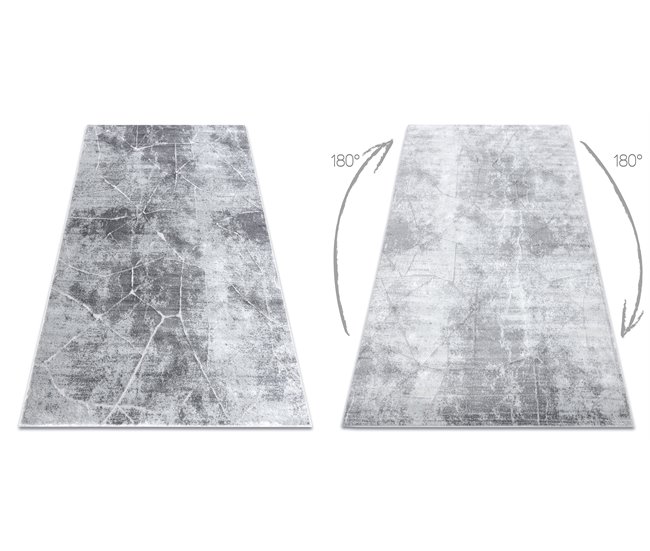 Alfombra MEFE moderna 2783 Mármol Structural dos niveles 160x220 Gris