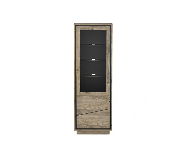 Vitrina alta 1 puerta 4 estantes HELSINKI Madera
