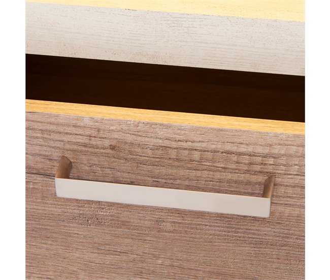 Vitrina alta 2 puertas y un cajón VERONA Blanco/ Madera