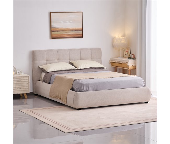 Cama WALDORF 150x190cm color beige Beige