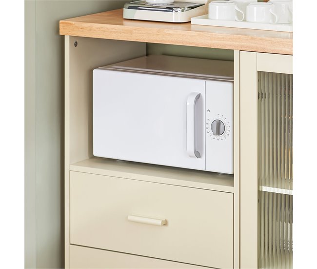 Aparador Cocina para microonda con 2 puertas SoBuy FSB81-MI 120 Beige
