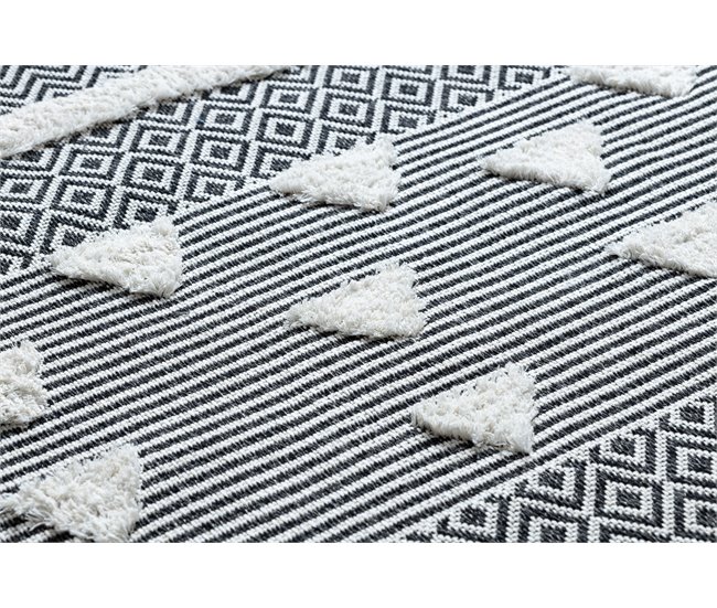 Alfombra ECO sisal BOHO MOROC Geométrico 22321 franjas 175x270 Gris