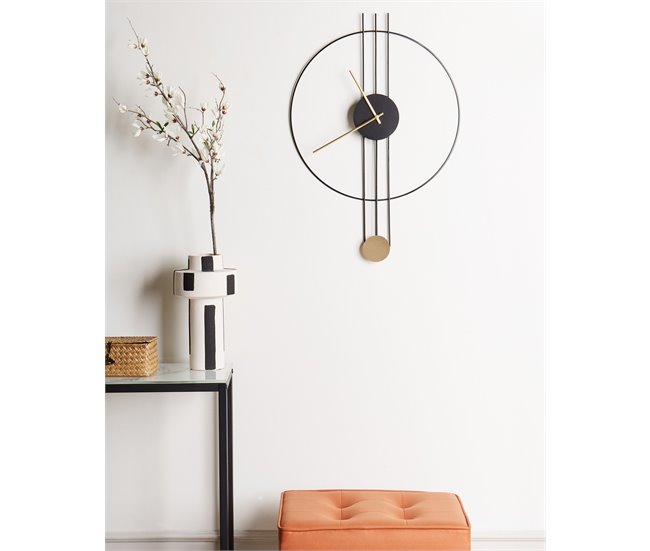 Beliani Reloj de pared ANNIVIERS Negro