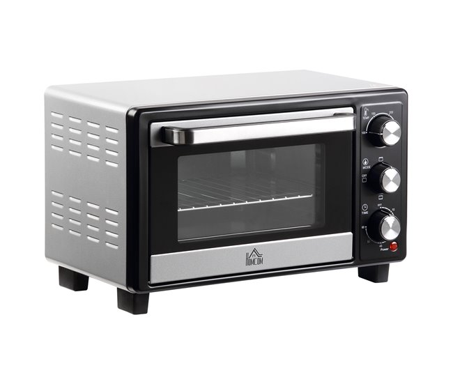 Horno Eléctrico Metal HOMCOM, hogar - cocina Negro/ Inox
