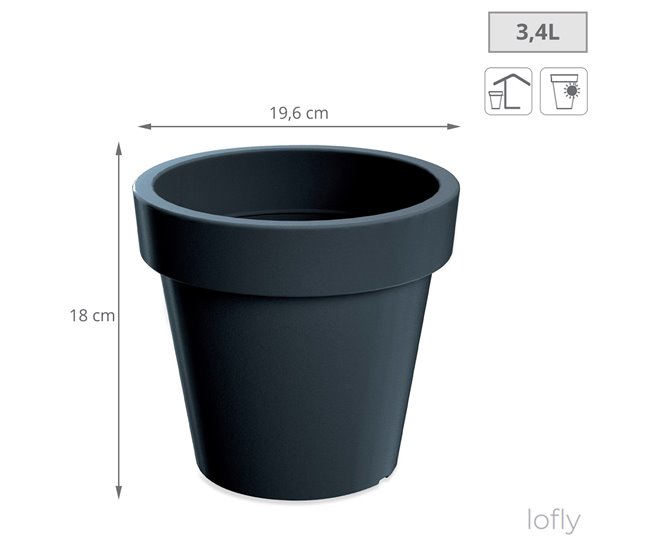 2x Maceta de plastico Lofly Antracita