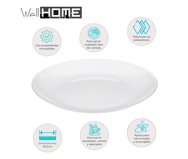 Plato plano Blanco