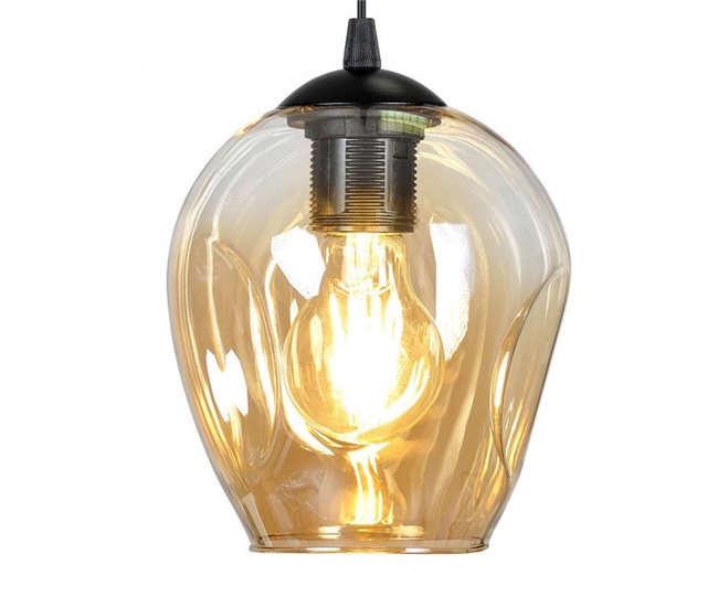 Regleta de techo Domos (2 luces) Cristal - Metal Moderno Ambar